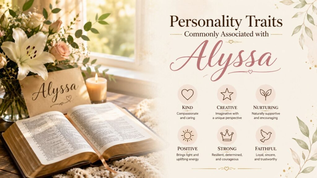 What is Biblical Meaning of the Name Alyssa: Origin, Spiritual Symbolism & Christian Significance 4 Illustration of a confident young woman representing the personality traits commonly associated with the name Alyssa, symbolizing kindness, intelligence, compassion, and inner strength.