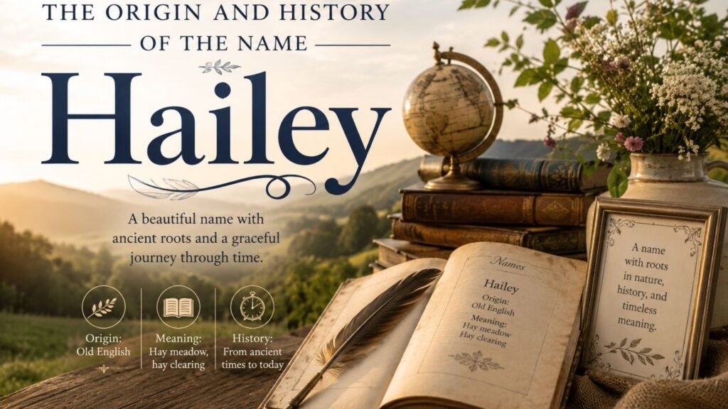 What is Biblical Meaning of the Name Hailey: Origin & Christian Significance 2 Ancient manuscript, vintage map, and Biblical Meaning of the Name Hailey displayed together, illustrating the origin and history of the name Hailey and its linguistic roots.