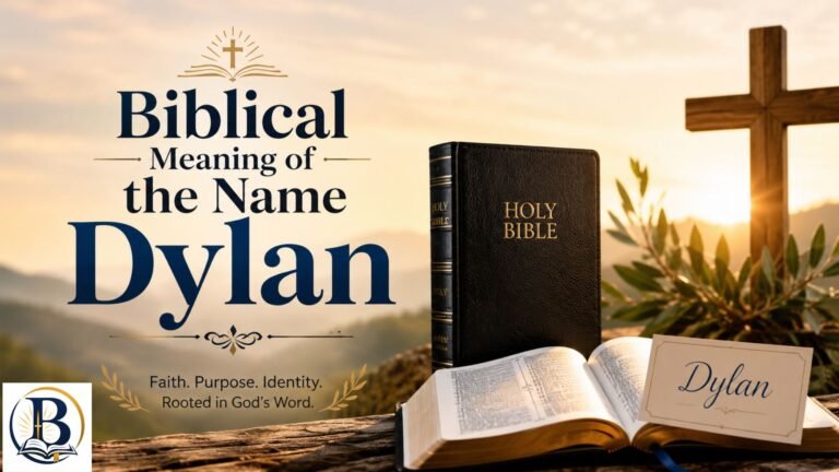 Biblical Meaning of the Name Dylan with an open Bible and peaceful Christian symbolism