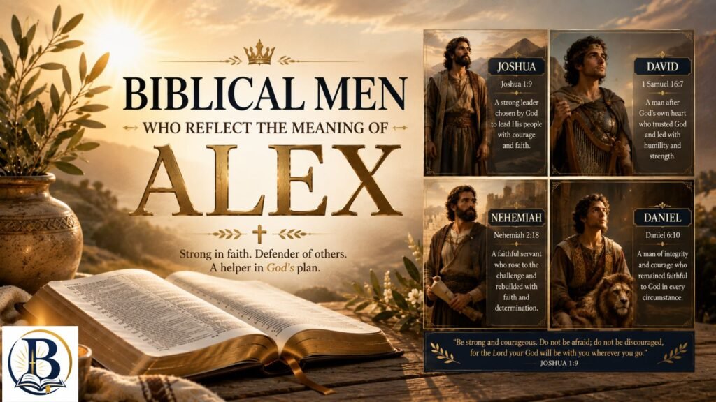 Biblical men who reflect the meaning of Alex, showcasing scriptural figures known for courage, leadership, faith, and strength.