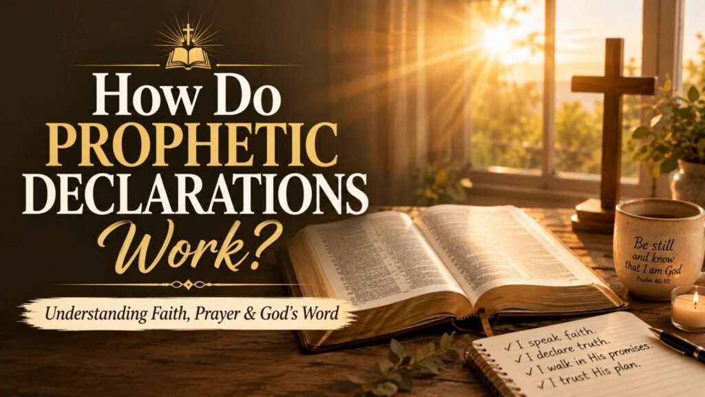 How Do Prophetic Declarations Work? Christian prayer and Bible study with faith, Scripture, and spiritual growth.
