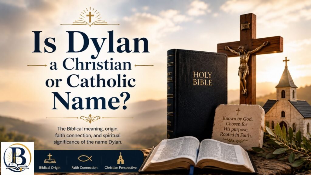 Is Dylan a Christian or Catholic Name with an open Bible and cross
