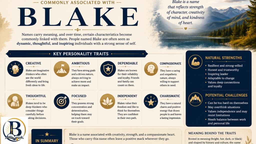 Complete guide to the personality traits commonly associated with the name Blake, highlighting qualities such as strength, confidence, leadership, loyalty, creativity, and resilience