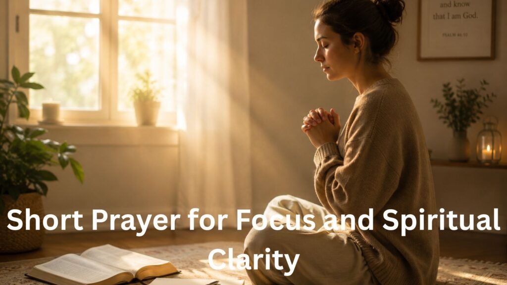 55 Powerful Prayers to Overcome Distractions from the Enemy 4 Person praying peacefully in soft light for focus and spiritual clarity