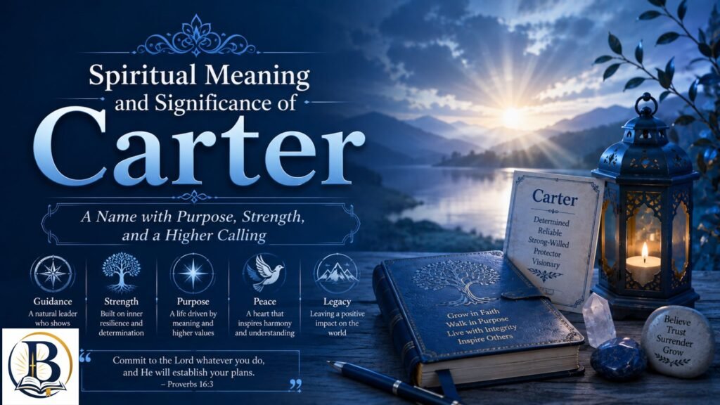 Spiritual Meaning and Significance of Carter with an open Bible, cross, and peaceful Christian imagery