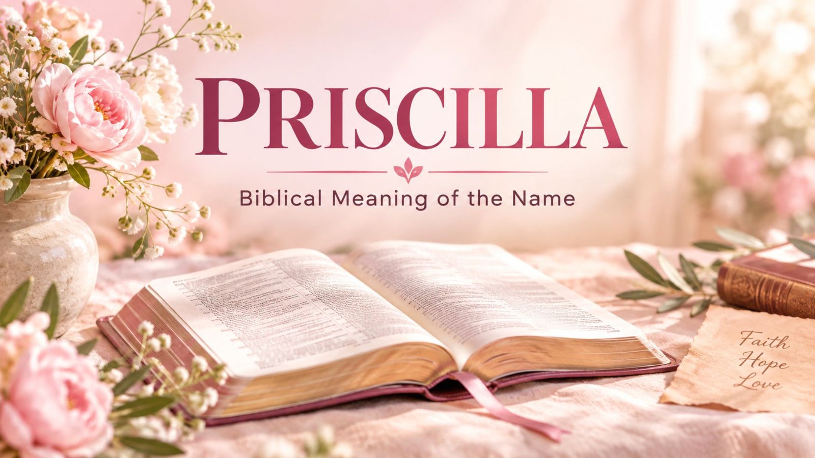 Biblical meaning of the name Priscilla and her example of faith, wisdom, and service in the early Christian church.