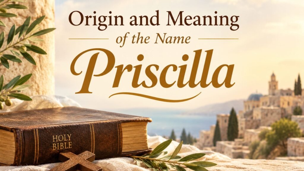 Biblical Meaning of the Name Priscilla: Origin, Meaning & Bible Significance 2 Origin and meaning of the name Priscilla with a biblical and elegant design