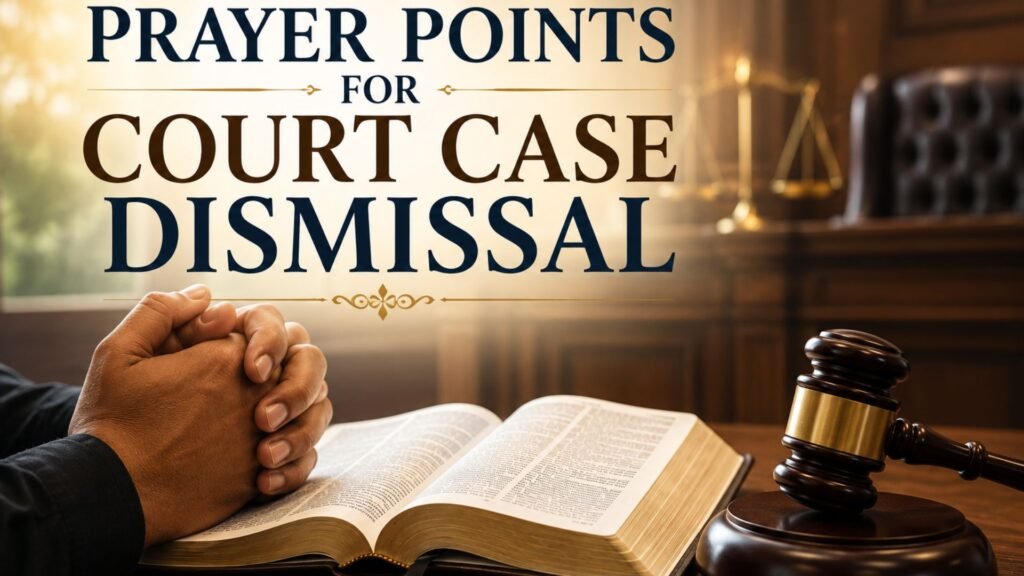 65 Powerful Prayers to Win a Court Case and Bible Verses for Justice 3 Prayer points for court case dismissal with an open Bible and courtroom gavel