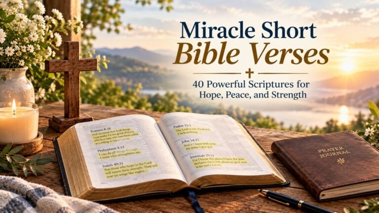 Discover miracle short Bible verses for hope, peace, and strength. Easy to memorize, simple to share, and full of God's power for daily life.
